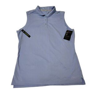 Nike Dri Fit Golf Polo Shirt Sleeveless Women's XL Baby Blue 884873-450